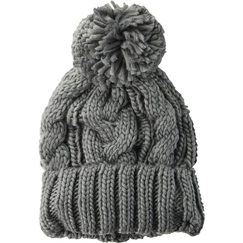 Amazon Essentials Women's Chunky Cable Beanie with Yarn Pom