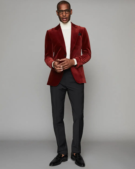 cocktail attire men red blazer