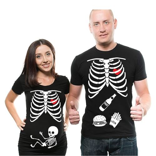 Effortless pregnant couple Halloween costumes