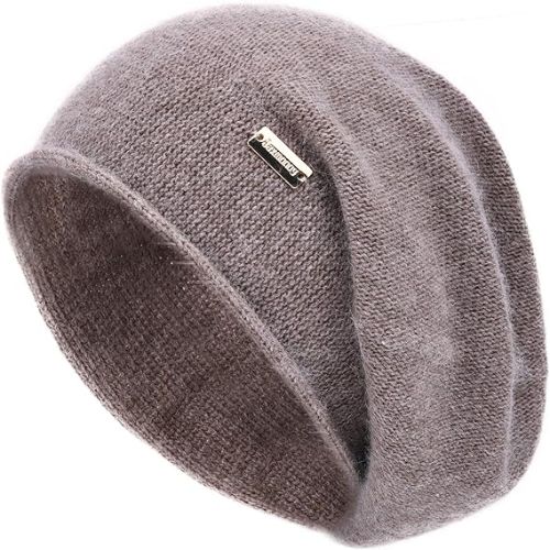 Jaxmonoy Cashmere Slouchy Knit Beanie Hat