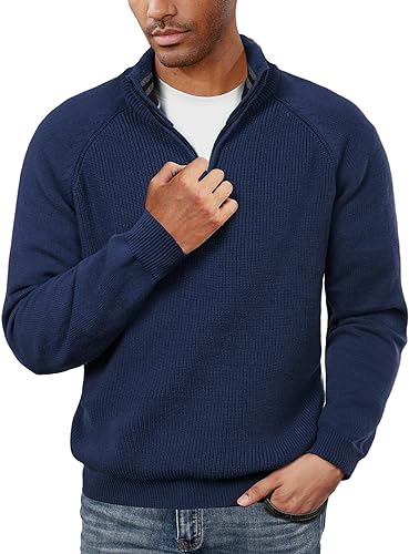 PJ PAUL JONES Men's Quarter Zip Sweater